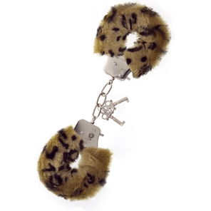  Леопардовые наручники METAL HANDCUFF WITH PLUSH LEOPARD 