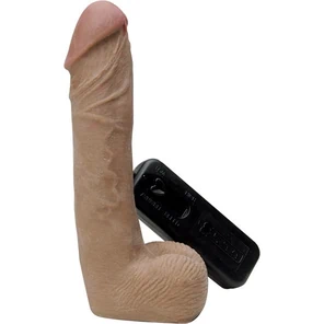  Вибратор-реалистик CyberSkin Vibrating CyberCock with Balls Dark 19 см 