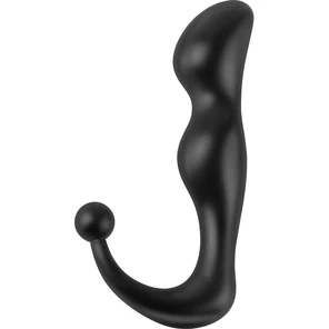  Чёрный С-образный анальный стимулятор Deluxe Perfect Plug 14 см 