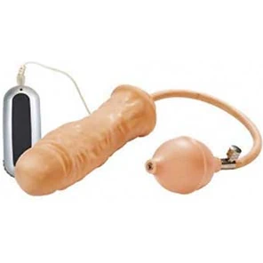  Расширяющися фаллоимитатор с вибрацией Inflatable Naturel Prosthetic 17 см 