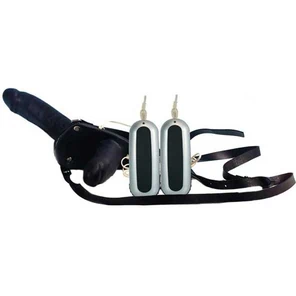  Женский фаллопротез Black Vibro Duo Prosthetic Large 