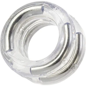  Двойное прозрачное эрекционное кольцо Double Stack Ring с металлическими вставками 