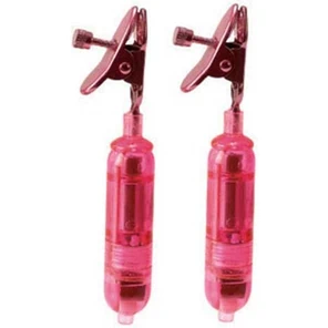  Розовые зажимы на соски One Touch Micro Vibro Clamps 
