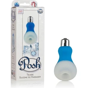  Голубой мини-вибратор Posh Silicone Ice Massager Tease со съемной насадкой для заморозки 