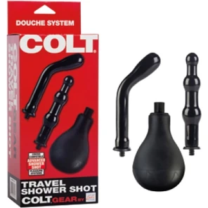  Гигиенический анальный душ COLT TRAVEL SHOWER SHOT со сьемными насадками черный 