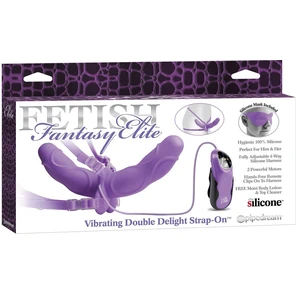  Женский вибрострапон с вагинальной пробкой Vibrating Double Delight Strap-On 12,7 см 