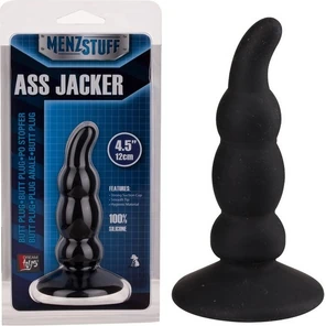  Чёрный анальный стимулятор ASS JACKER 12 см 