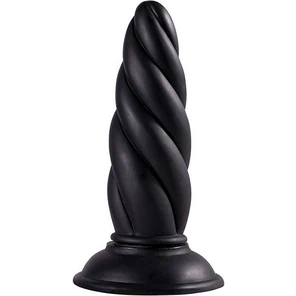  Чёрный витой стимулятор TWISTED PROBE 14 см 
