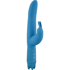  Голубой вибростимулятор 10 Function Vibe-O rabbit 21 см 