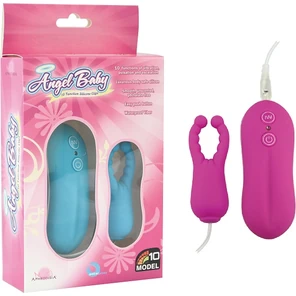  Фиолетовый вибростимулятор с усиками Angel Baby NIpple Cock clips 