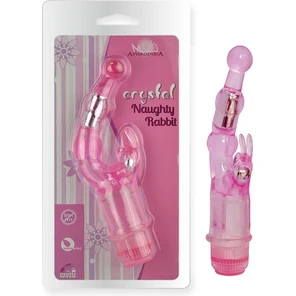  Розовый вибростимулятор Crystal Naughty Rabbit 20 см 