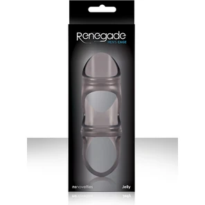  Черная насадка на пенис RENEGADE POWER CAGE с петлей для мошонки 