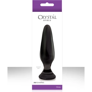  Стеклянная анальная пробка Crystal Spires Black 