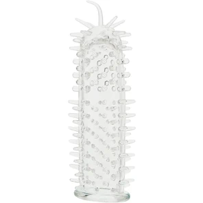  Прозрачная эластичная насадка на пенис с шипами SENSASOFT SLEEVE CLEAR 