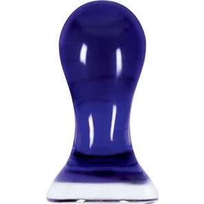  Синий анальный стимулятор Crystal Pops Small из стекла 7,6 см 