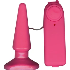 Розовая анальная пробка с вибрацией Funky Vibrating 10,5 см 