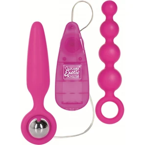  Набор розовых анальных стимуляторов с вибрацией Booty Vibro Kits 