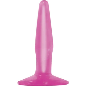  Маленькая розовая анальная пробка Basix Rubber Works Mini Butt Plug 10,8 см 