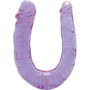  Фиолетовый двойной фаллоимитатор Double Head Dong 30 см 