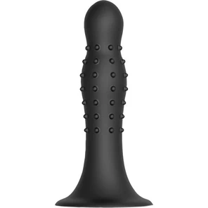  Черный анальный стимулятор NUBBED PLUG 13,5 см 
