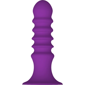  Фиолетовый ребристый анальный стимулятор RIBBED PLUG 13,5 см 