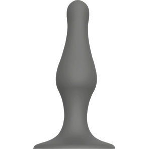  Серый удлиненный анальный стимулятор PLUG WITH SUCTION CUP 15,6 см 