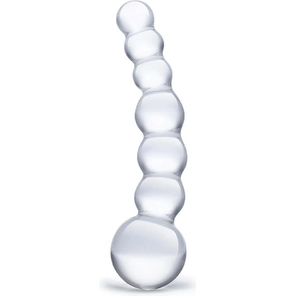  Изогнутый прозрачный стимулятор Beaded Dildo 13 см 