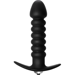 Чёрная анальная вибропробка Twisted Anal Plug 13 см 