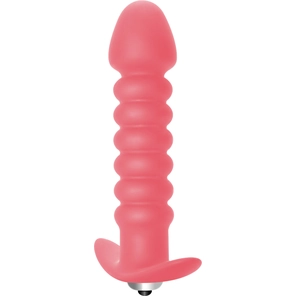  Розовая анальная вибропробка Twisted Anal Plug 13 см 