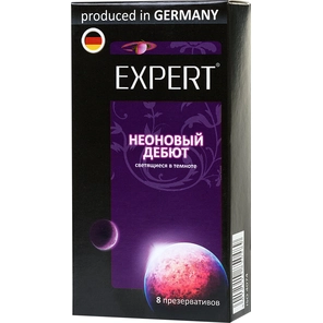  Светящиеся в темноте презервативы Expert Неоновый дебют 8 шт 