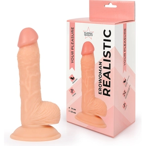  Реалистичный фаллоимитатор Erowoman телесного цвета 18 см 