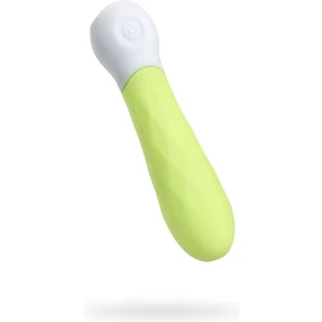  Лаймовый мини-вибратор S-HANDE MINI 3 с рельефом 11,8 см 