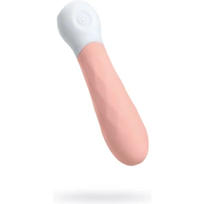  Нежно-розовый мини-вибратор S-HANDE MINI 3 с рельефом 11,8 см 