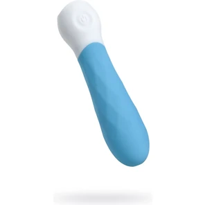  Голубой мини-вибратор S-HANDE MINI 3 с рельефом 11,8 см 