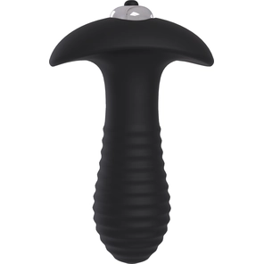  Черный анальный вибромассажер Single Speed Spiral Plug 11 см 