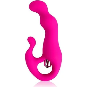  Розовый вибромассажер с отростком Cosmo 12 см 