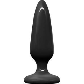 Черная конусовидная анальная пробка Plug № 5 10,1 см 
