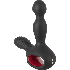  Черный вибромассажер простаты с нагревом и ротацией Prostate Plug 14,5 см 