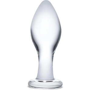  Прозрачная округлая анальная пробка Classic Glass Butt Plug 11 см 