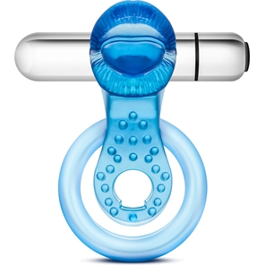  Голубое эрекционное виброкольцо 10 Function Vibrating Tongue Ring 