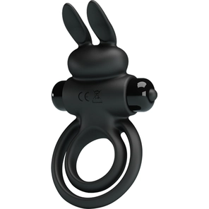  Черное эрекционное кольцо с вибростимуляцией клитора Vibrant Penis Ring III 