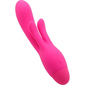  Розовый вибратор INDULGENCE Frolic Bunny 18,5 см 