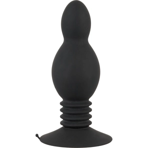  Черная анальная пробка с пружинным механизмом Bouncing Plug 11,8 см 