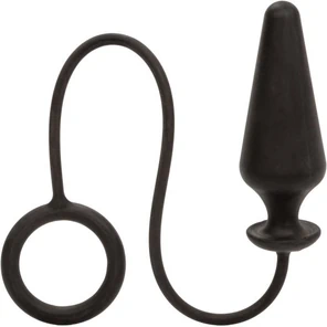  Черное эрекционное кольцо с анальной пробкой Dr. Joel Kaplan Silicone Probe Ring 