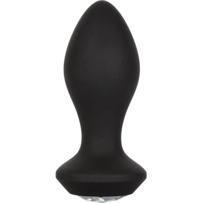  Черная анальная пробка с вибрацией и кристаллом Power Gem Vibrating Crystal Probe 10,75 см 