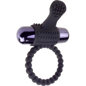  Черное эрекционное виброкольцо Vibrating Silicone Super Ring 