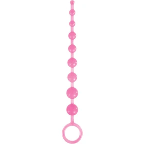 Розовая анальная цепочка-елочка Pleasure Beads 30 см 
