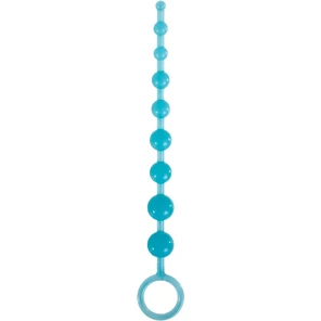  Голубая анальная цепочка-елочка Pleasure Beads 30 см 