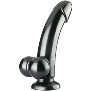  Черный гладкий фаллоимитатор TOYS SMOOTH SLEEK METALLIC DILDO 14 см. 