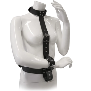  Чёрный комплект для фиксация рук RESTRAINT BODY HARNESS WITH COLLAR 